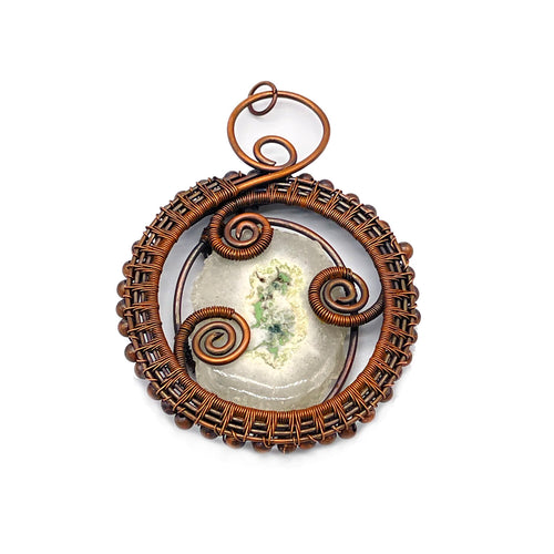 Front - Solar Agate Wrapped in Antique Copper