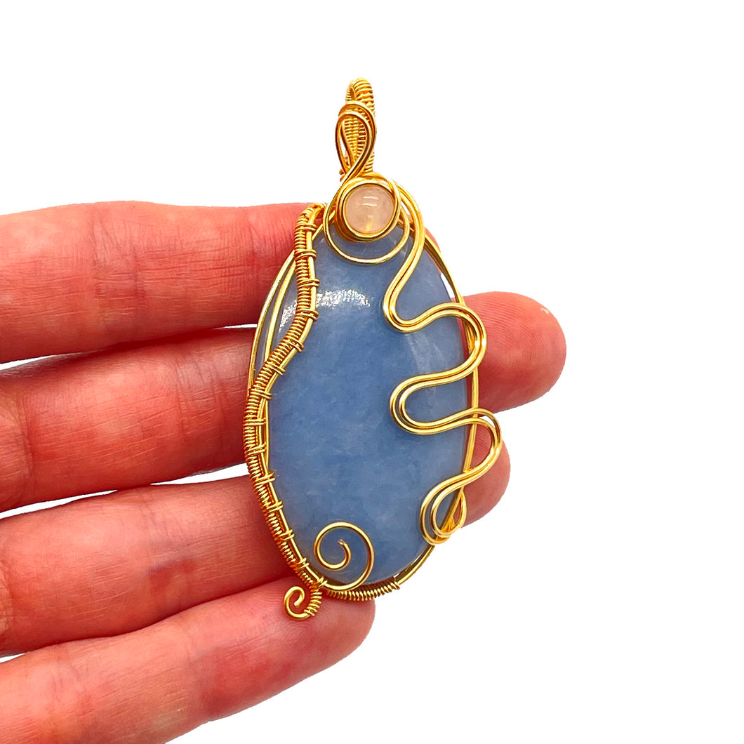 Angelite Wire Wrapped Pendant