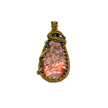 Load image into Gallery viewer, Bottom View - Leopard Jasper Pendant Wrapped in Antique Bronze
