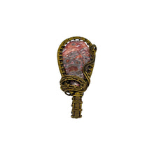 Load image into Gallery viewer, Top View - Leopard Jasper Pendant Wrapped in Antique Bronze
