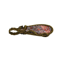 Load image into Gallery viewer, Left Side - Leopard Jasper Pendant Wrapped in Antique Bronze
