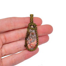 Load image into Gallery viewer, Size/ Scale - Leopard Jasper Pendant Wrapped in Antique Bronze
