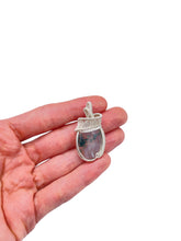 Load image into Gallery viewer, Size/ Scale - Moss Agate Pendant Wrapped in Silver Wire
