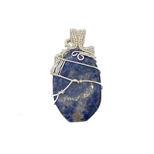 Load image into Gallery viewer, Back - Sodalite Pendant Wrapped in Silver Wire
