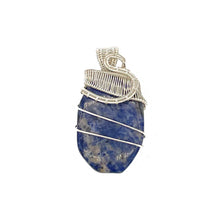 Load image into Gallery viewer, Front - Sodalite Pendant Wrapped in Silver Wire
