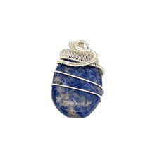 Load image into Gallery viewer, Bottom View - Sodalite Pendant Wrapped in Silver Wire
