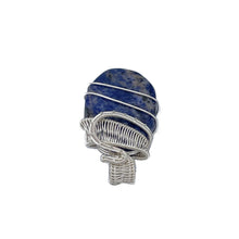 Load image into Gallery viewer, Top View - Sodalite Pendant Wrapped in Silver Wire

