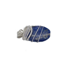 Load image into Gallery viewer, Left Side - Sodalite Pendant Wrapped in Silver Wire
