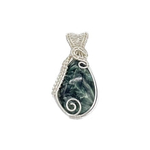 Load image into Gallery viewer, Front - Seraphinite Pendant Wrapped in Silver Wire
